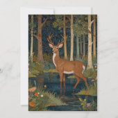 ボホエレガントー素朴な森林樹林鹿 招待状 (正面)
