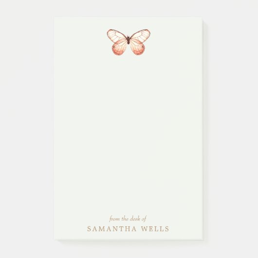 ボホエレガントー・バタフライパーソナライズされた ポストイット (正面)
