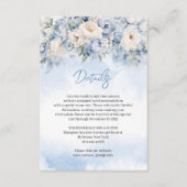 ボホエレガント冬ほこりっぽい青とアイボリーの花 エンクロージャーカード (正面)
