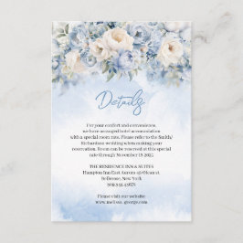 ボホエレガント冬ほこりっぽい青とアイボリーの花 エンクロージャーカード