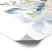 ボホエレガント冬ほこりっぽい青とアイボリーの花 ポスター (角)