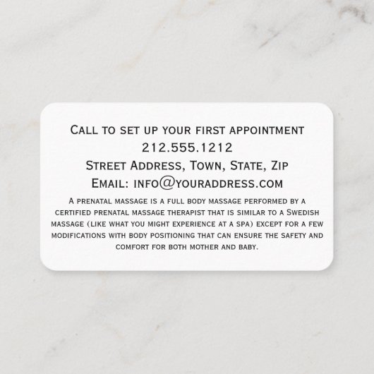 ボホエレガント出生前マッサージセラピストQRコード 名刺 (裏面)