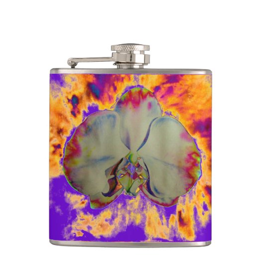 ボホエレガント抽象芸術水彩蘭絵を描香 フラスク (正面)