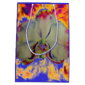 ボホエレガント抽象芸術水彩蘭絵を描香 ミディアムペーパーバッグ (裏面)