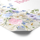 ボホエレガント春ワイルドフラワーベビーシャワー食品 ポスター (角)