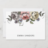 ボホエレガント植物学花模様パーソナライズされた ノートカード (正面)