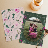 ボホエレガント植物群葉グリーンクリスマス シーズンカード