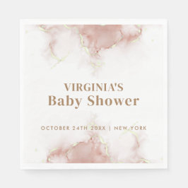 ボホエレガント水彩瑪瑙金ゴールドベビーシャワー スタンダードランチョンナプキン