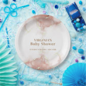 ボホエレガント水彩瑪瑙金ゴールドベビーシャワー ペーパープレート (パーティー)