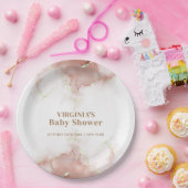 ボホエレガント水彩瑪瑙金ゴールドベビーシャワー ペーパープレート (パーティー)