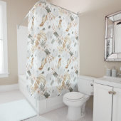 ボホエレガント水彩花と鳥 シャワーカーテン (インサイチュ)