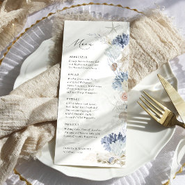 ボホエレガント海ビーチコーラルブルー結婚ズ メニュー