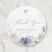 ボホエレガント海ビーチブルー結婚ズ・サンキュー フェイバータグ (裏面)