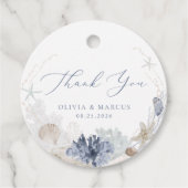 ボホエレガント海ビーチブルー結婚ズ・サンキュー フェイバータグ (正面)