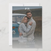 ボホエレガント牡丹植物写真結婚ズ セーブザデート (裏面)