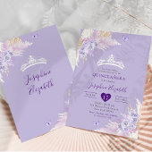 ボホエレガント王室の薄紫フローラミクリンスアニョス 招待状