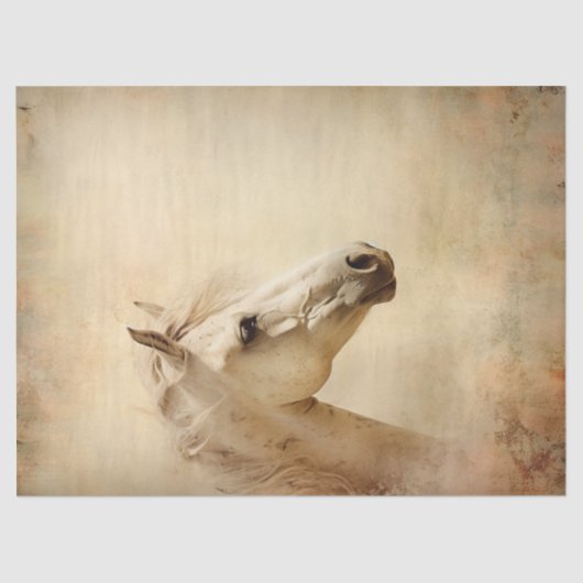 ボホエレガント白馬のデコパージュ 薄葉紙 (正面)