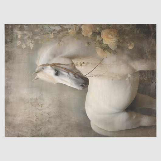 ボホエレガント白馬のデコパージュ 薄葉紙 (正面)