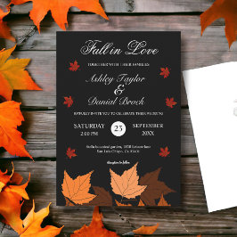 ボホエレガント白黒秋イン・ラブ結婚ズ 招待状