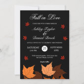 ボホエレガント白黒秋イン・ラブ結婚ズ 招待状 (正面)