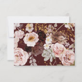 ボホエレガント秋金ゴールドフォイル結婚式RSVPカード 出欠カード (裏面)