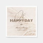 ボホエレガント素朴パンパスグラス結婚のナプキン スタンダードカクテルナプキン (正面)