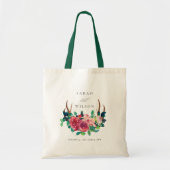 ボホエレガント素朴フローラスタグ〔雄ジカの〕枝角結婚ズ トートバッグ (正面)