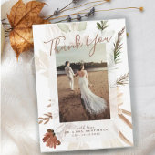 ボホエレガント素朴フローラパンパスサンキューカード セーブザデート