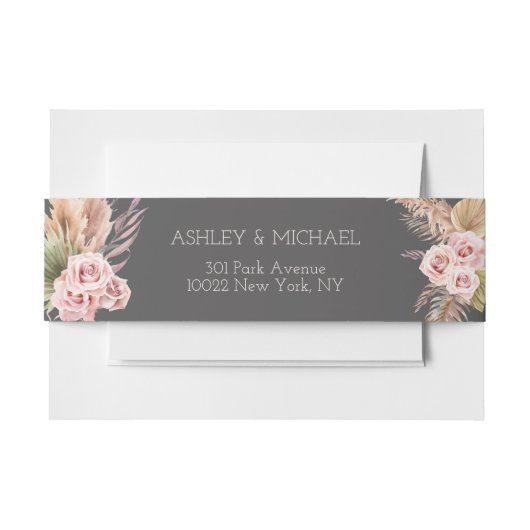 ボホエレガント素朴フローラボタニケ結婚のインビタ 招待状ベリーバンド (正面例)