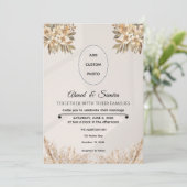 ボホエレガント素朴フローラ結婚式の日付を保存 セーブザデート (スタンド正面)