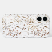 ボホエレガント素朴ブラウンフローラ植物学 Case-Mate iPhoneケース (裏面 (横))