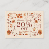 ボホエレガント素朴ブラウン秋フローラ 割引カード (正面)