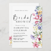 ボホエレガント素朴ワイルドフラワーブライダルシャワー 招待状 (正面/裏面)