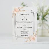 ボホエレガント素朴ワイルドフラワー結婚ズ 出欠カード (スタンド正面)
