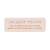 ボホエレガント赤面ピンクミニマル差出人住所 ラベル (正面)