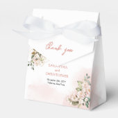 ボホエレガント赤面ピンクローズ緑金ゴールド フェイバーボックス (正面サイド)