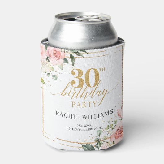 ボホエレガント赤面フローラ金ゴールドグリッターセージ30th 缶クーラー (缶正面)
