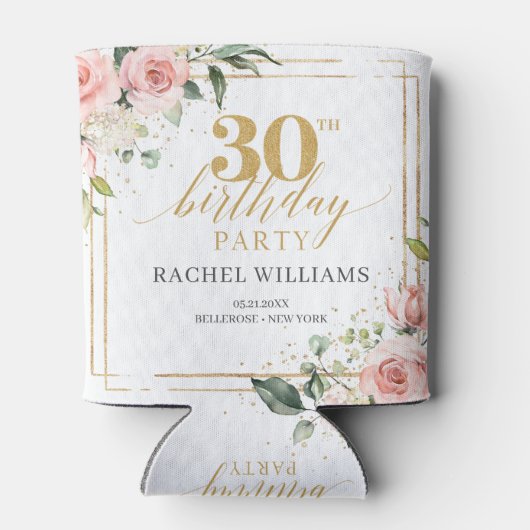 ボホエレガント赤面フローラ金ゴールドグリッターセージ30th 缶クーラー (裏面)