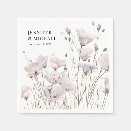 ボホエレガント野結婚花 スタンダードカクテルナプキン (正面)