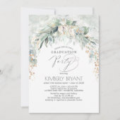 ボホエレガント金ゴールドグリッターグリーナリー卒業 招待状 (正面)