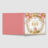 ボホエレガント60th誕生日ゲストブック金ゴールドグリッター ゲストブック (全面)