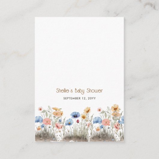 ボホエレファントカウボーイワイルドフラワーズベビー エンクロージャーカード (裏面)