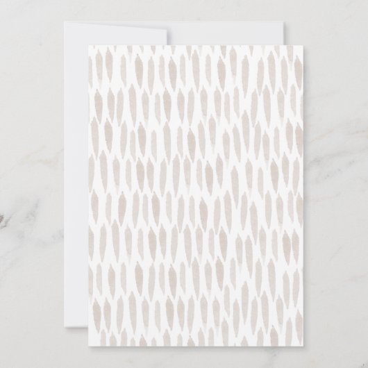 ボホエレファントスターズムーンベージュニュートラルベビーシャワー 招待状 (裏面)