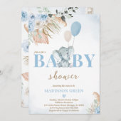 ボホエレファントベビージャーシャワー 招待状 (正面/裏面)