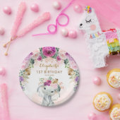 ボホエレファントワイルドワン誕生日ベビーシャワー ペーパープレート (パーティー)