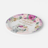 ボホエレファントワイルドワン誕生日ベビーシャワー ペーパープレート (アングル)