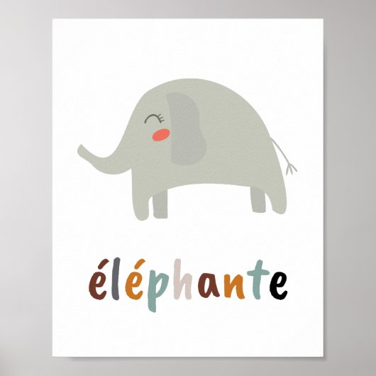 ボホエレファント子供部屋ルームウォールアート ポスター (正面)
