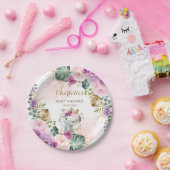 ボホエレファント赤面パープルフローラジャングルベビーガール ペーパープレート (パーティー)