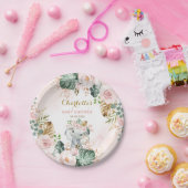 ボホエレファント赤面ピンクフローラジャングルベイビーガール ペーパープレート (パーティー)