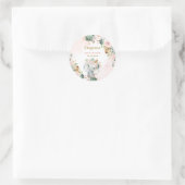 ボホエレファント赤面ピンクフローラジャングルベビーガール ラウンドシール (バッグ)